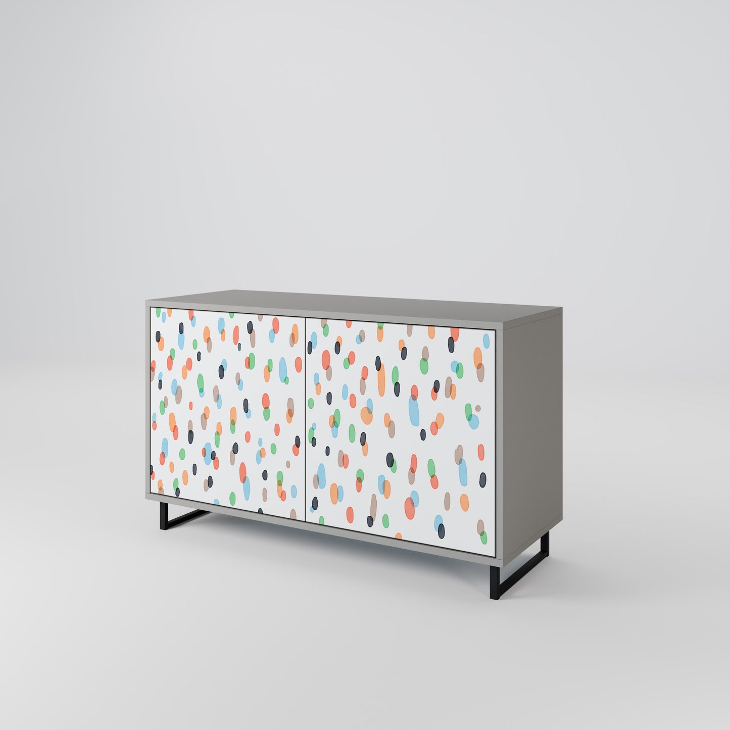 ENERGETIC SPOTS 2-Door Sideboard in Grey Finish