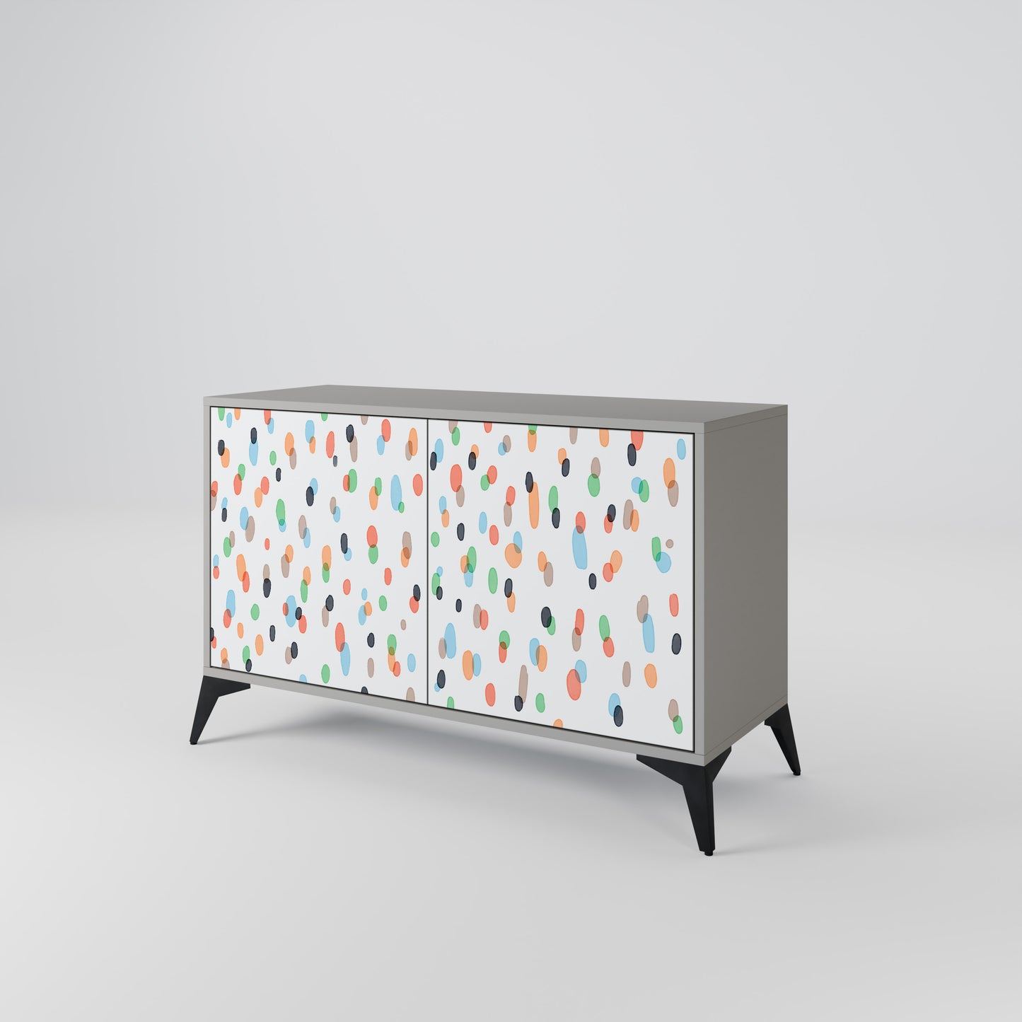 ENERGETIC SPOTS 2-Door Sideboard in Grey Finish