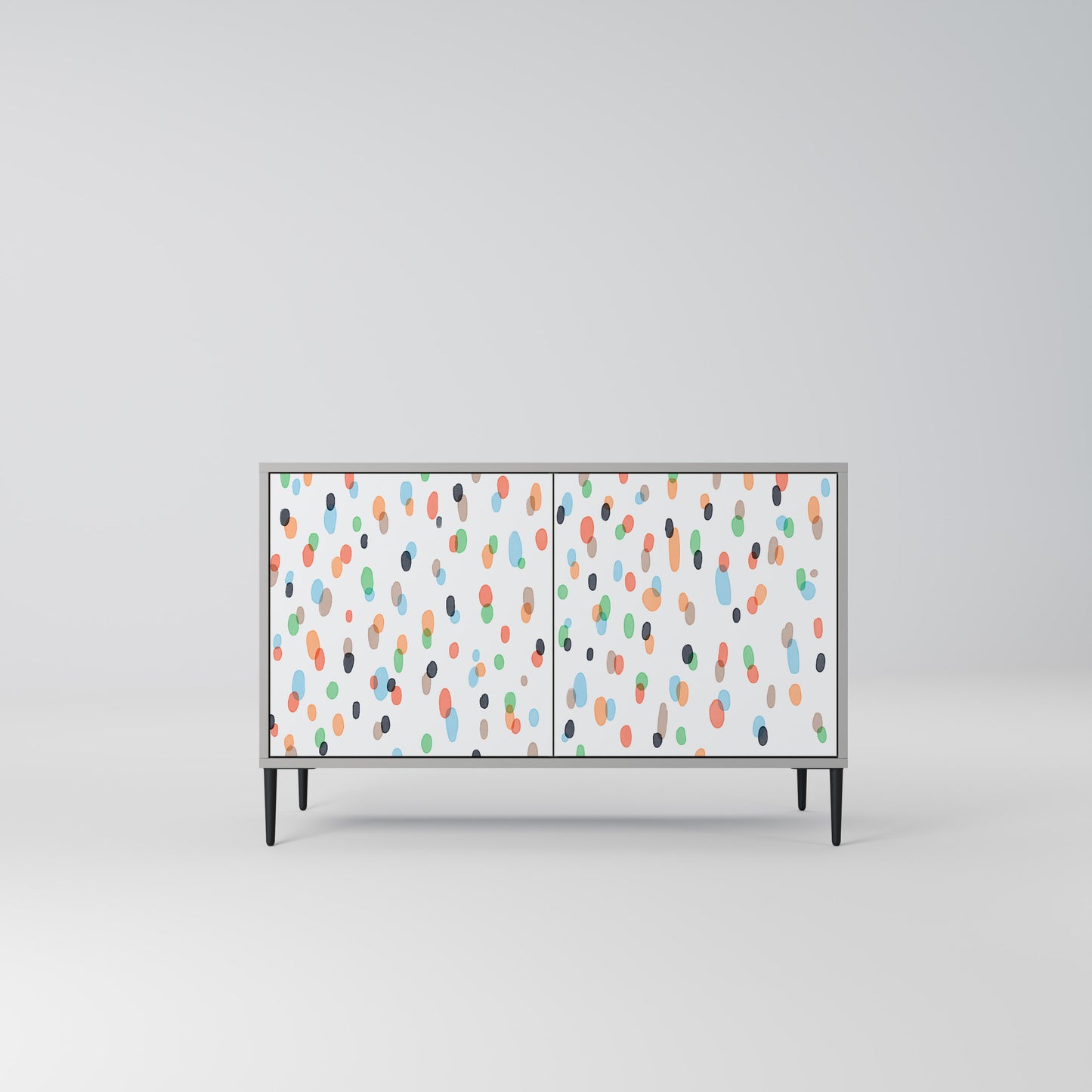 ENERGETIC SPOTS 2-Door Sideboard in Grey Finish