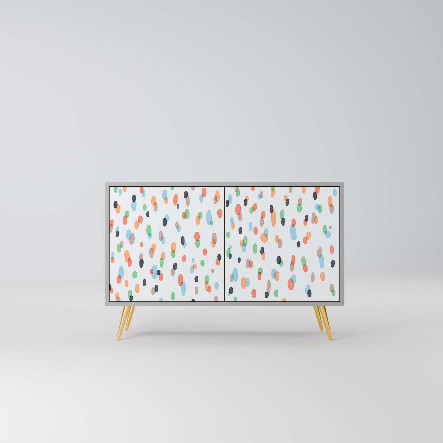ENERGETIC SPOTS 2-Door Sideboard in Grey Finish