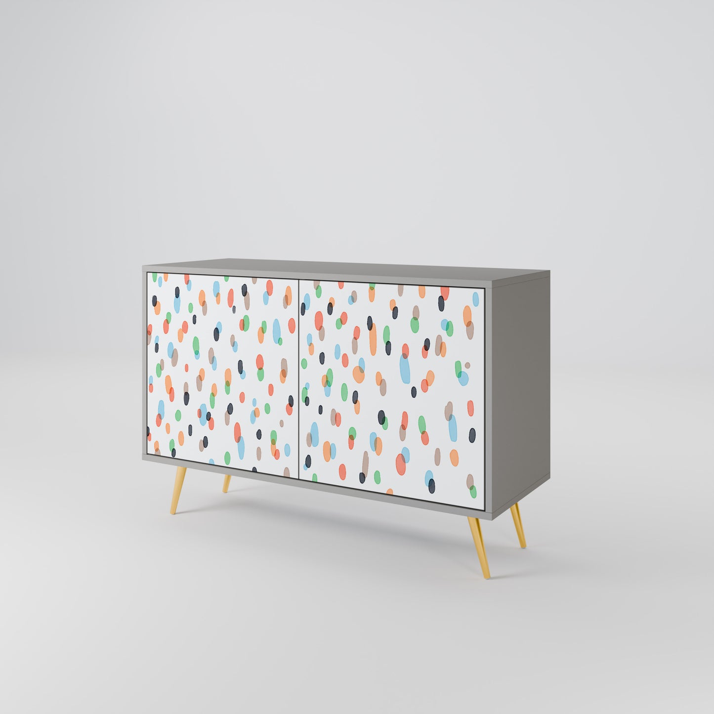ENERGETIC SPOTS 2-Door Sideboard in Grey Finish