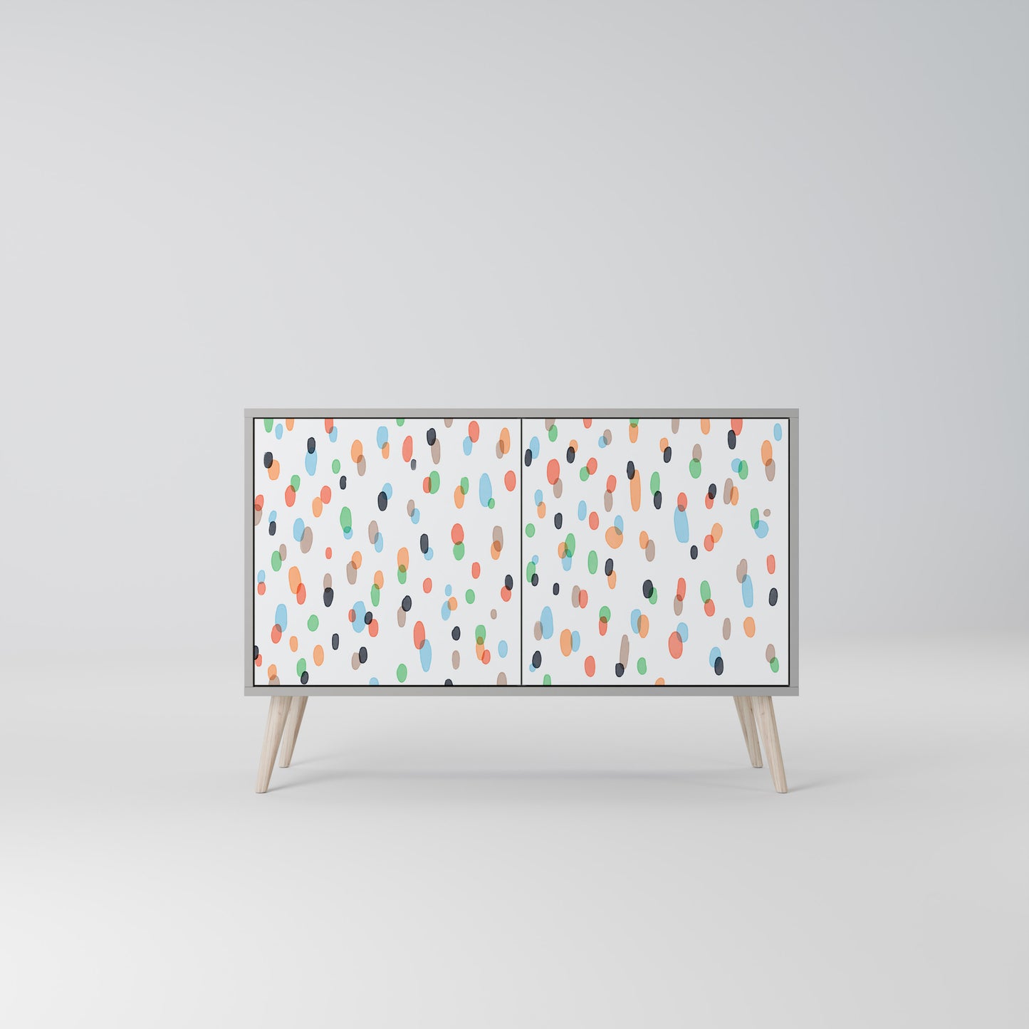 ENERGETIC SPOTS 2-Door Sideboard in Grey Finish