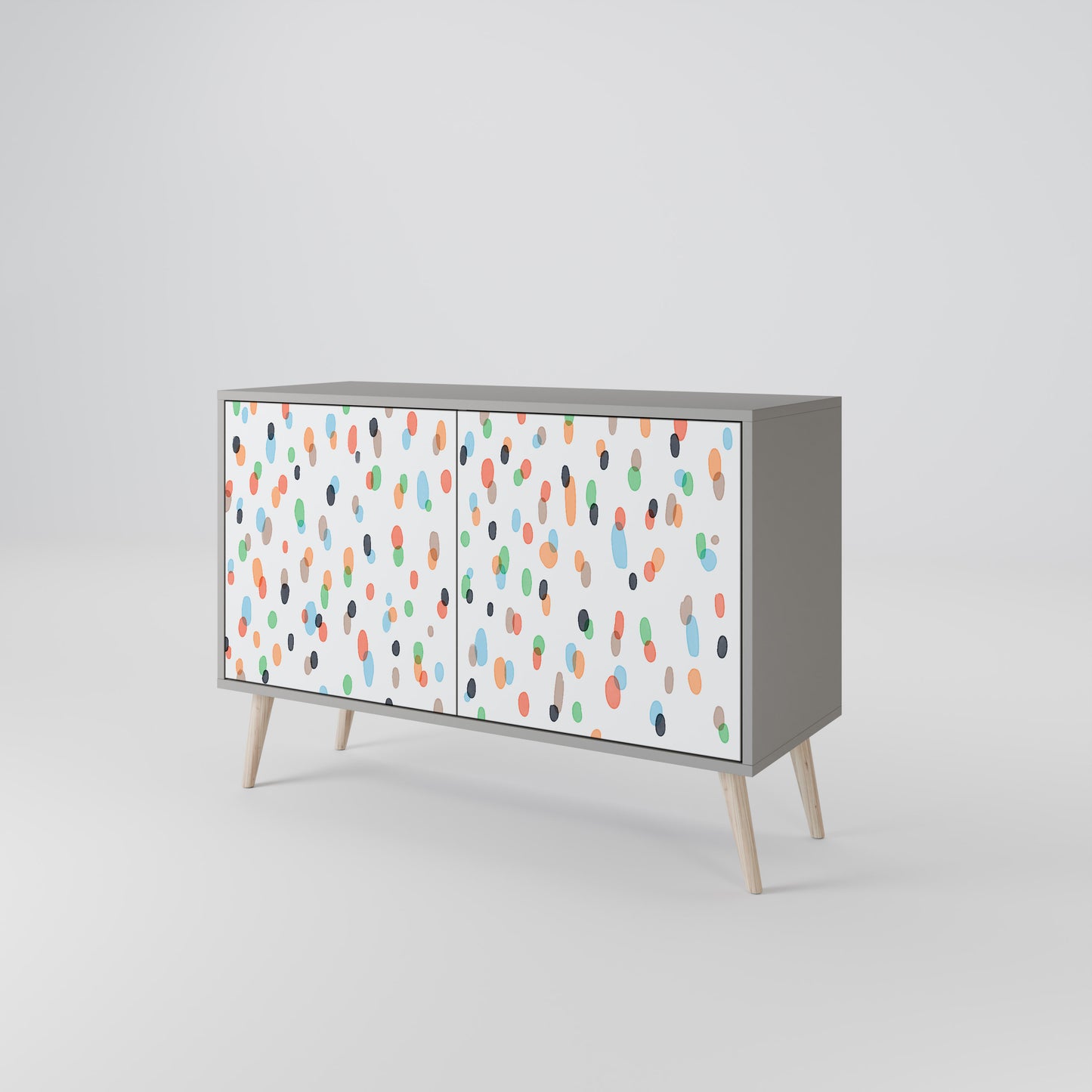 ENERGETIC SPOTS 2-Door Sideboard in Grey Finish