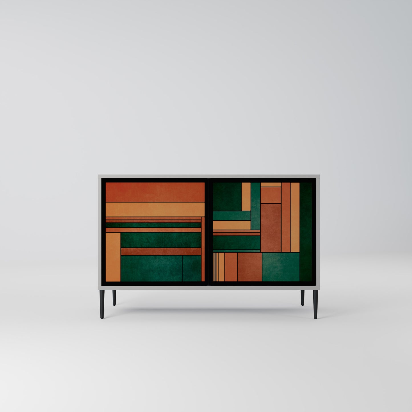 EARTHY FIGURES 2-dörrars skänk i grå finish