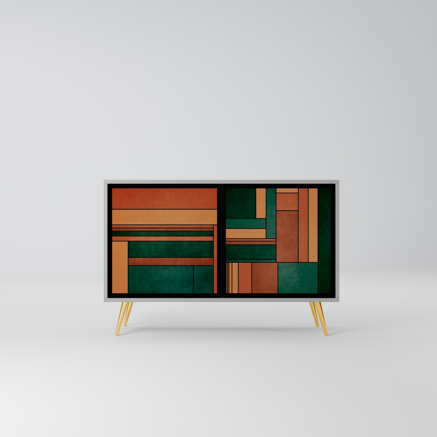 EARTHY FIGURES 2-dörrars skänk i grå finish