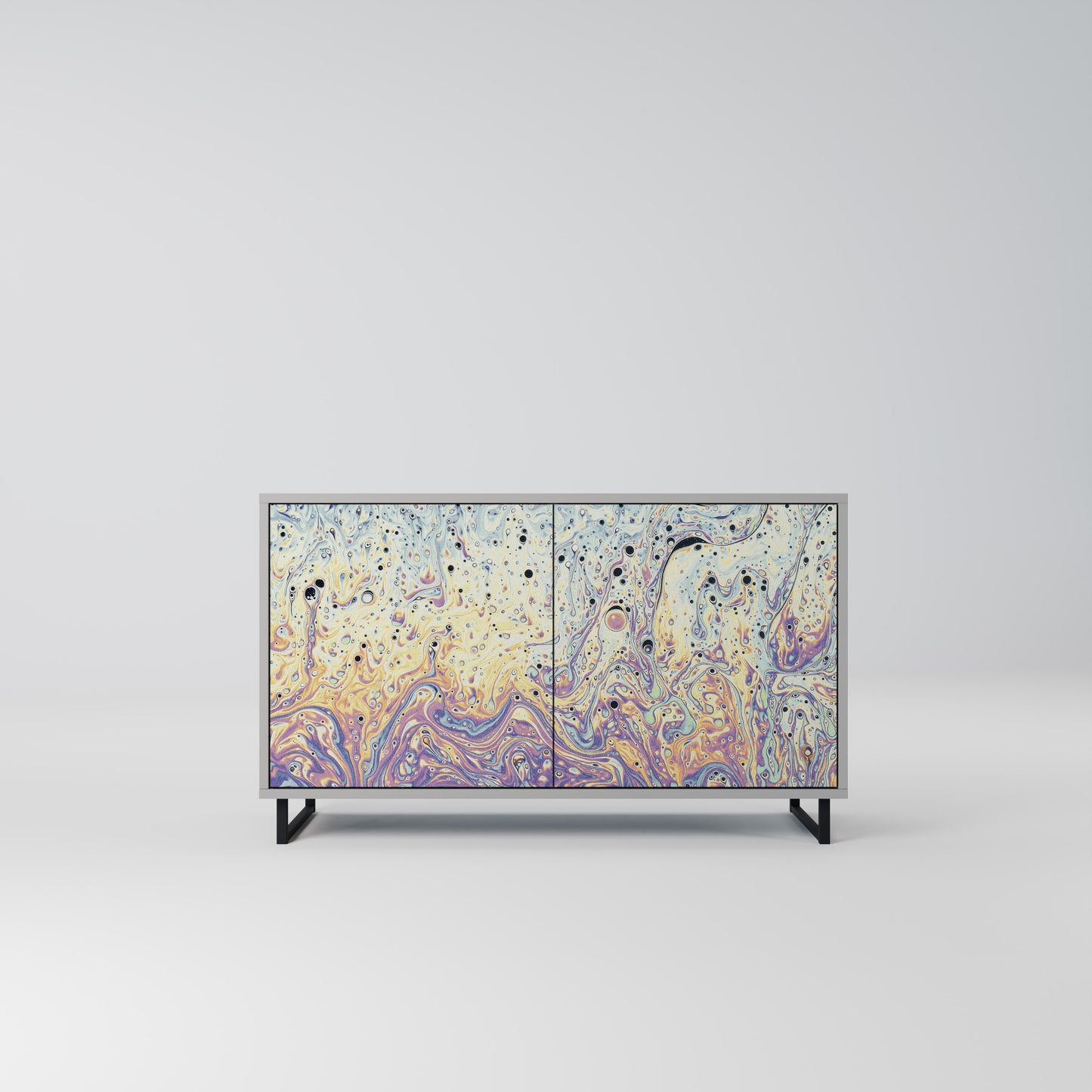 MOSAIC OF COLORS 2-Door Sideboard in Grey Finish