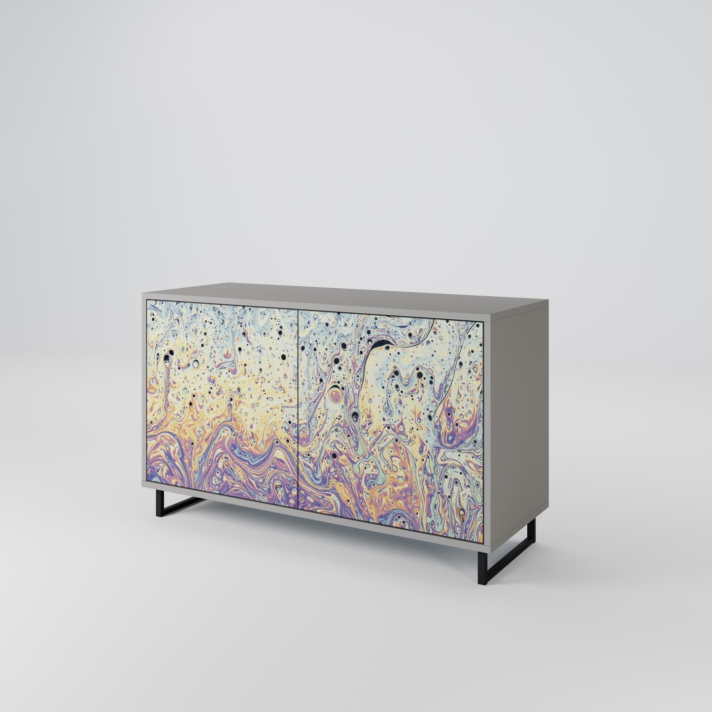 MOSAIC OF COLORS 2-Door Sideboard in Grey Finish