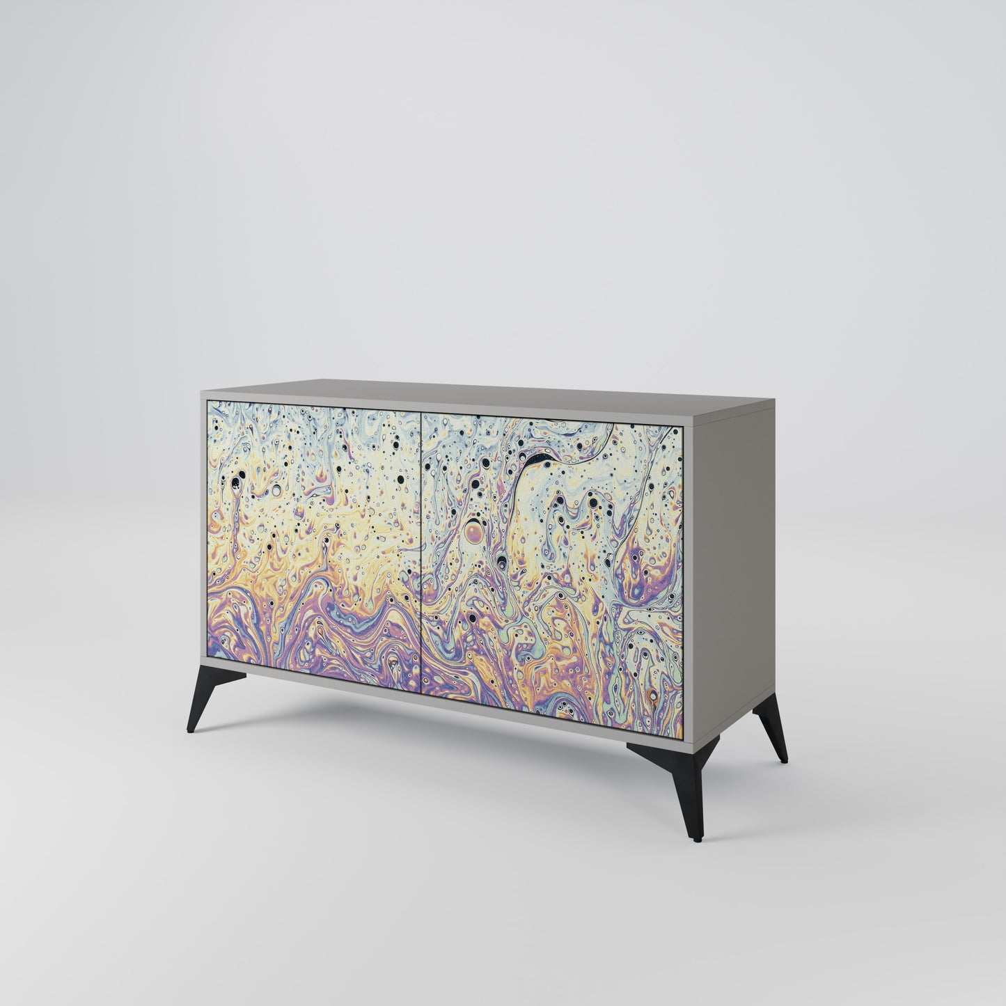 MOSAIC OF COLORS 2-Door Sideboard in Grey Finish