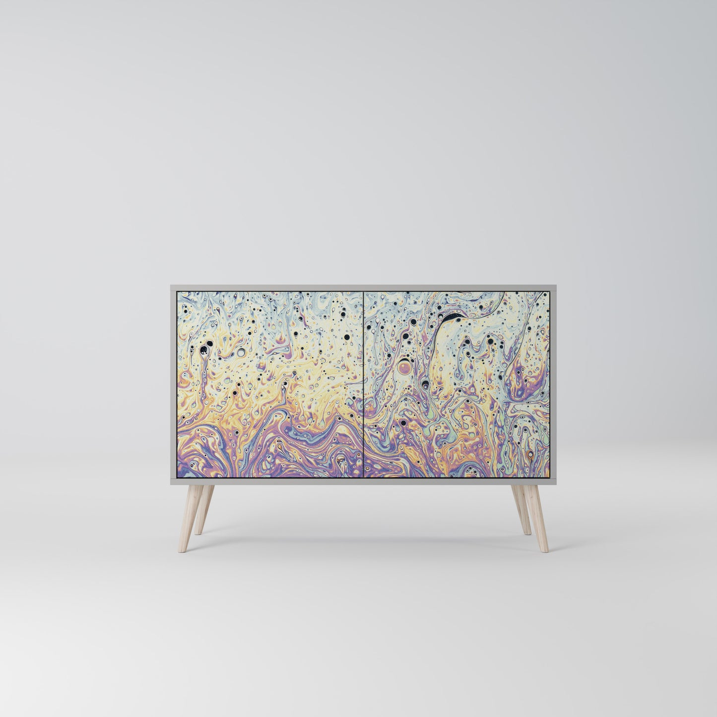 MOSAIC OF COLORS 2-Door Sideboard in Grey Finish