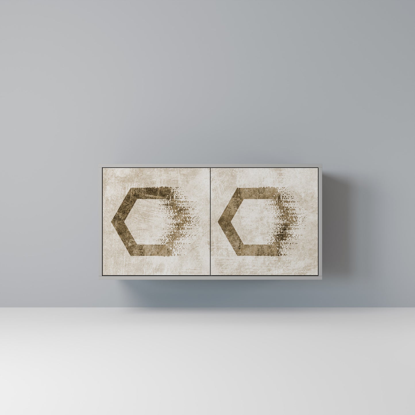 HEXAGONAL SHAPES 2-Door Sideboard in Grey Finish
