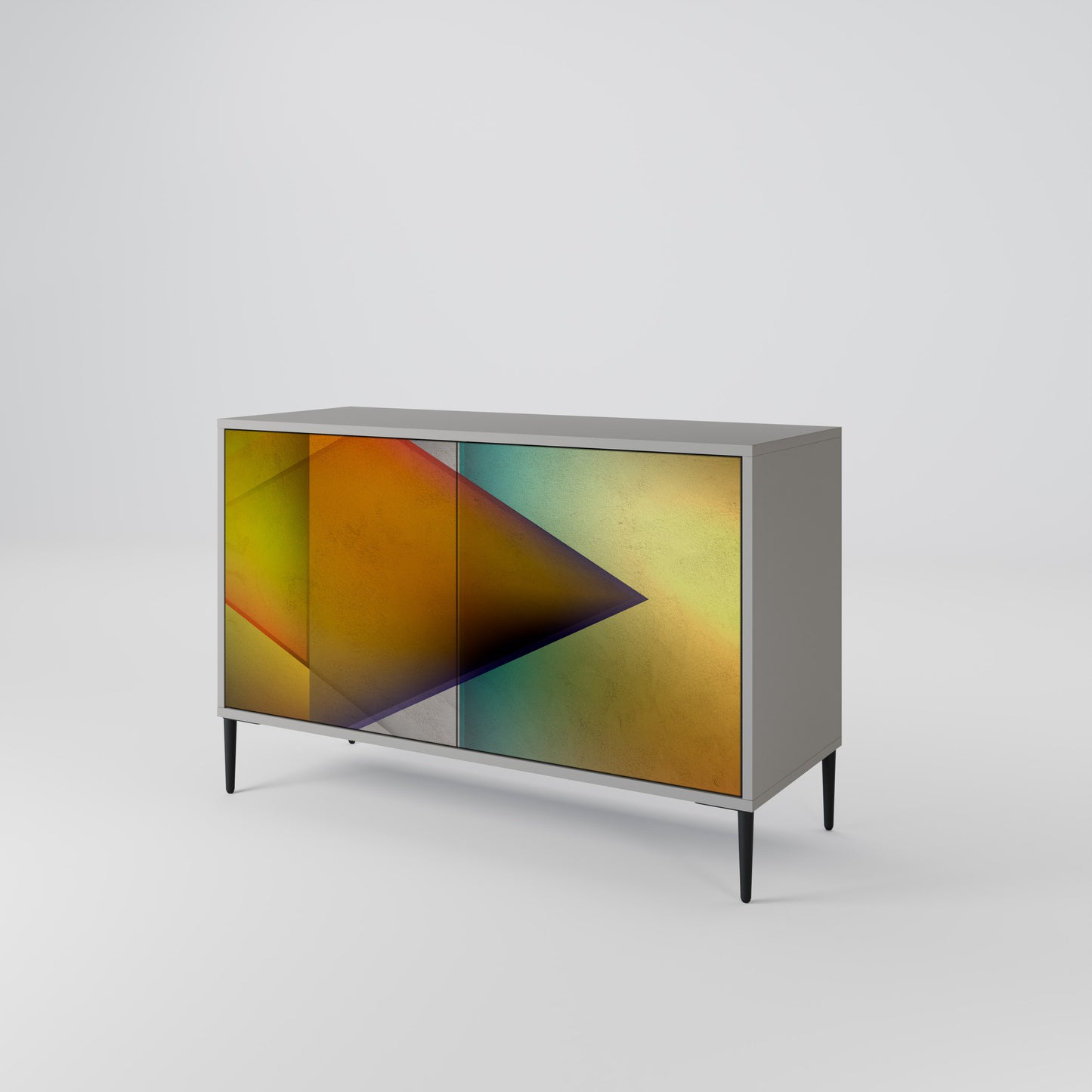 PIERCING SHARPNESS 2-Door Sideboard in Grey Finish