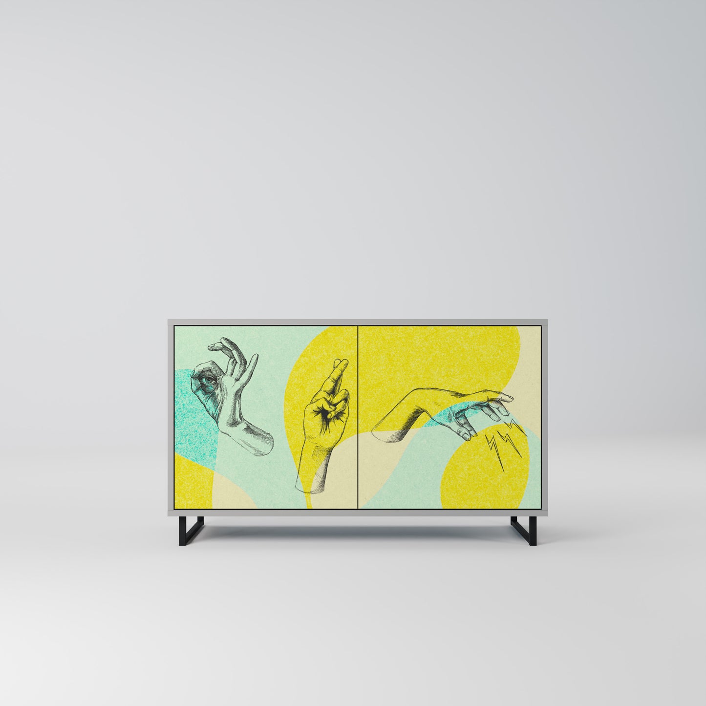 BODY LANGUAGE 2-Door Sideboard in Grey Finish