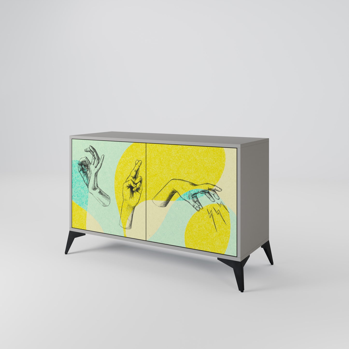 BODY LANGUAGE 2-Door Sideboard in Grey Finish