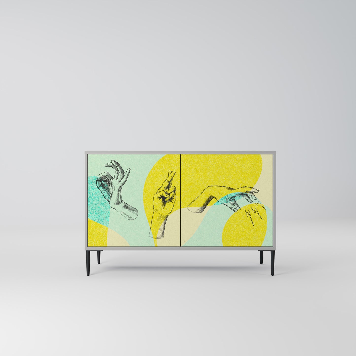 BODY LANGUAGE 2-Door Sideboard in Grey Finish