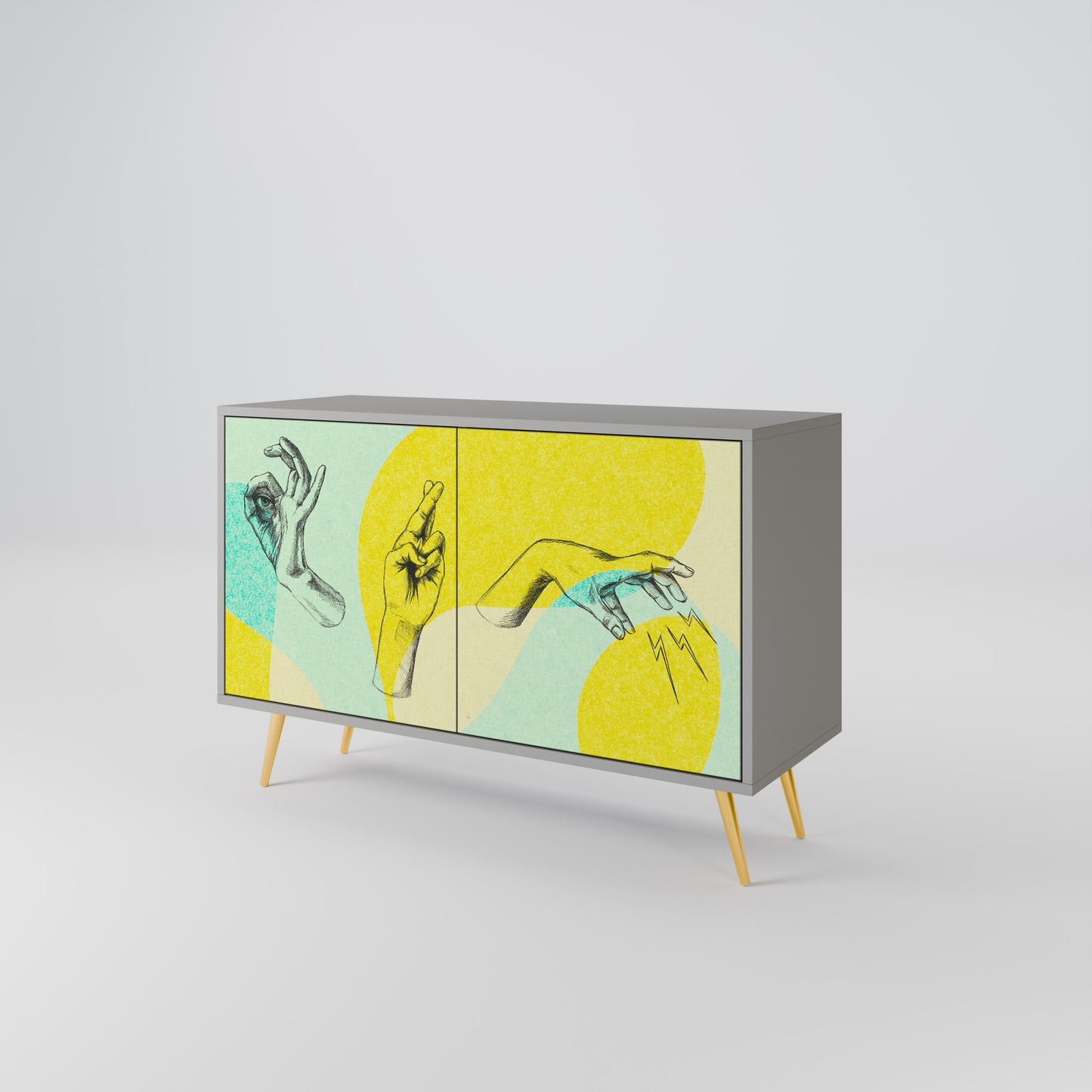 BODY LANGUAGE 2-Door Sideboard in Grey Finish