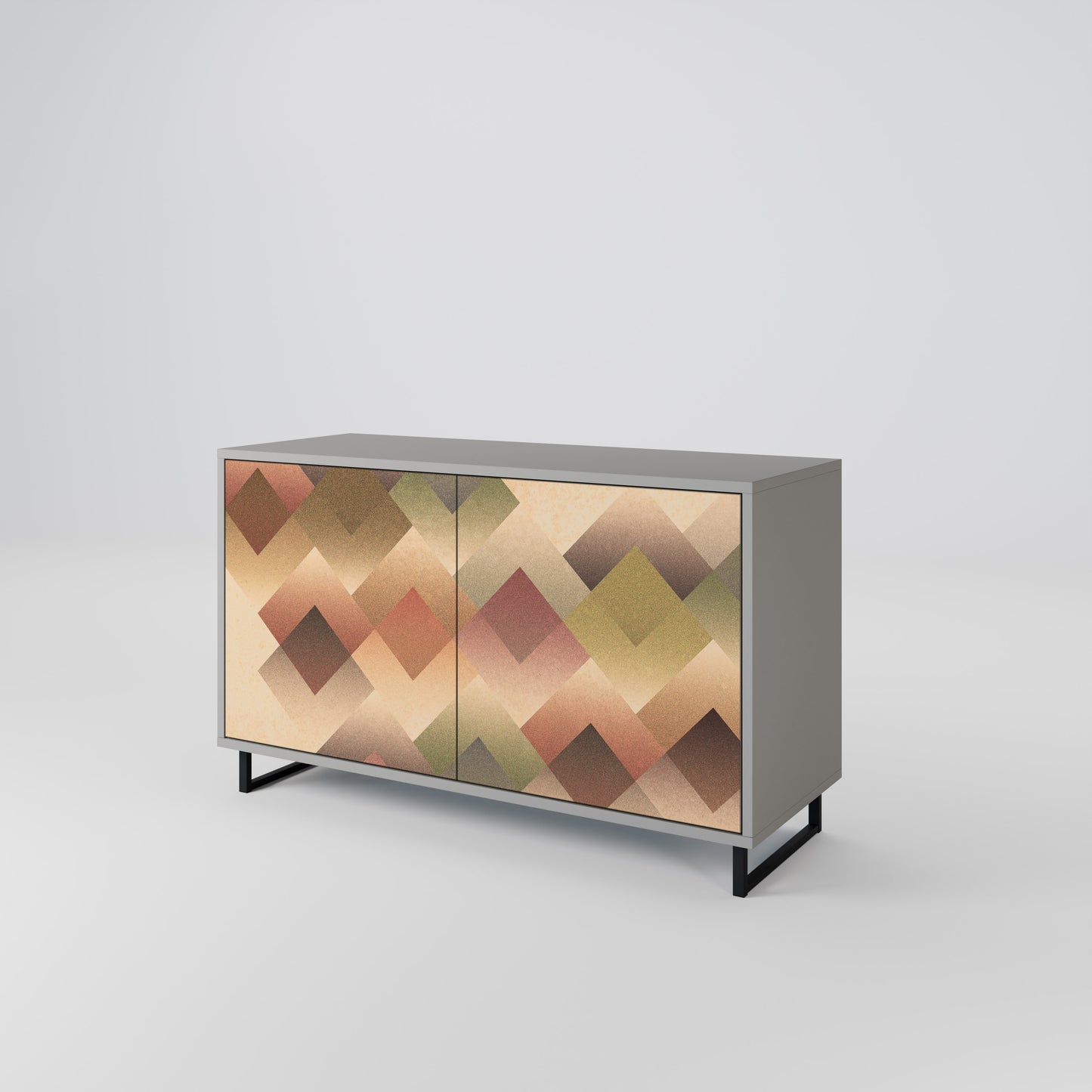 GEOMETRIC FUSION 2-Door Sideboard in Grey Finish