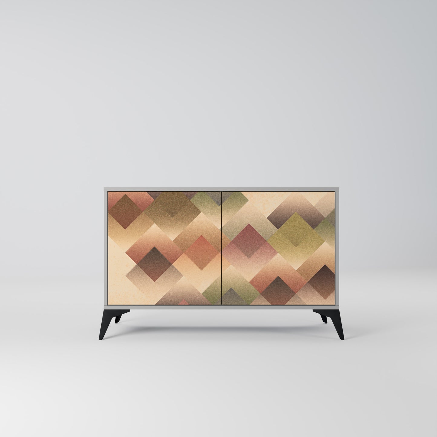 GEOMETRIC FUSION 2-Door Sideboard in Grey Finish