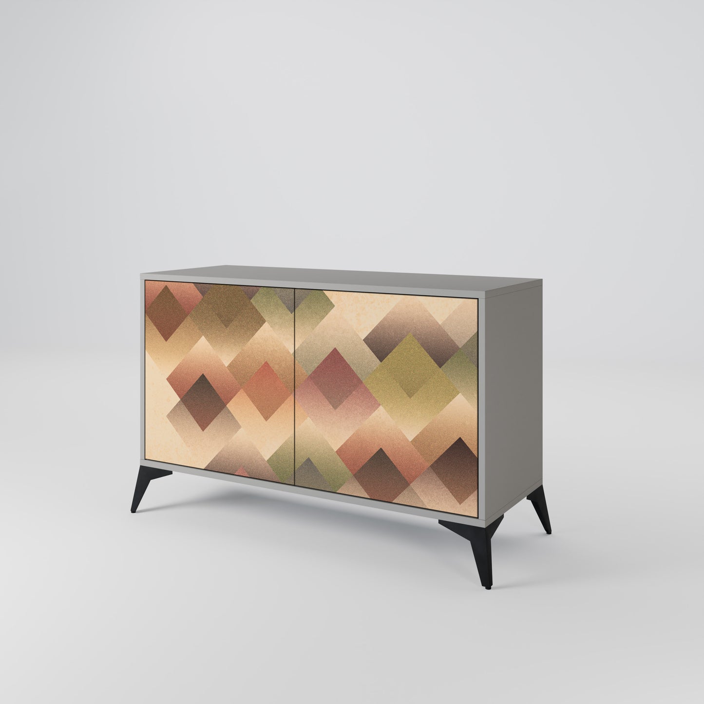GEOMETRIC FUSION 2-Door Sideboard in Grey Finish