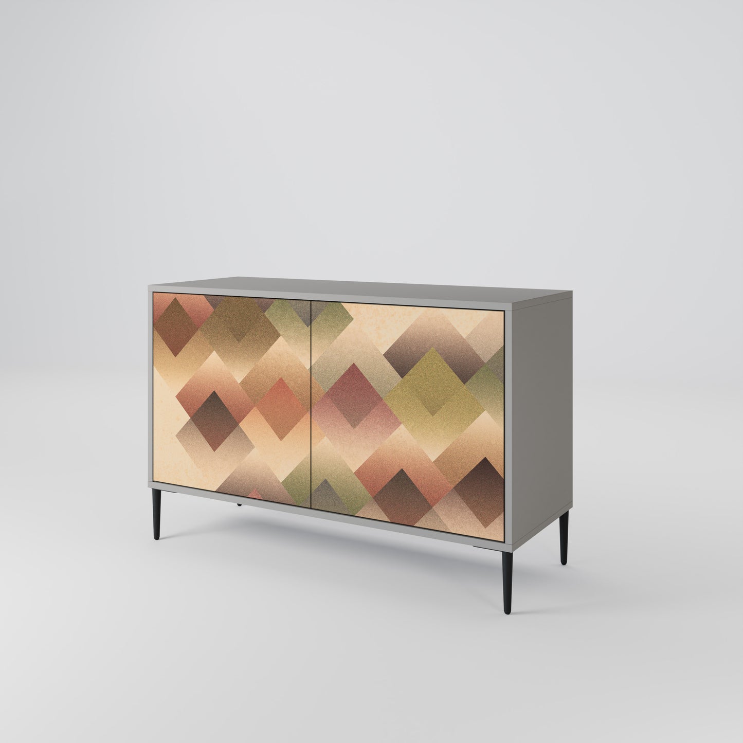 GEOMETRIC FUSION 2-Door Sideboard in Grey Finish