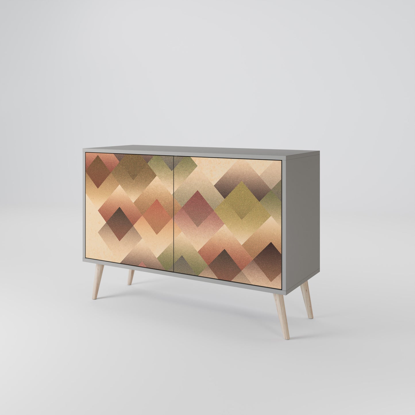 GEOMETRIC FUSION 2-Door Sideboard in Grey Finish