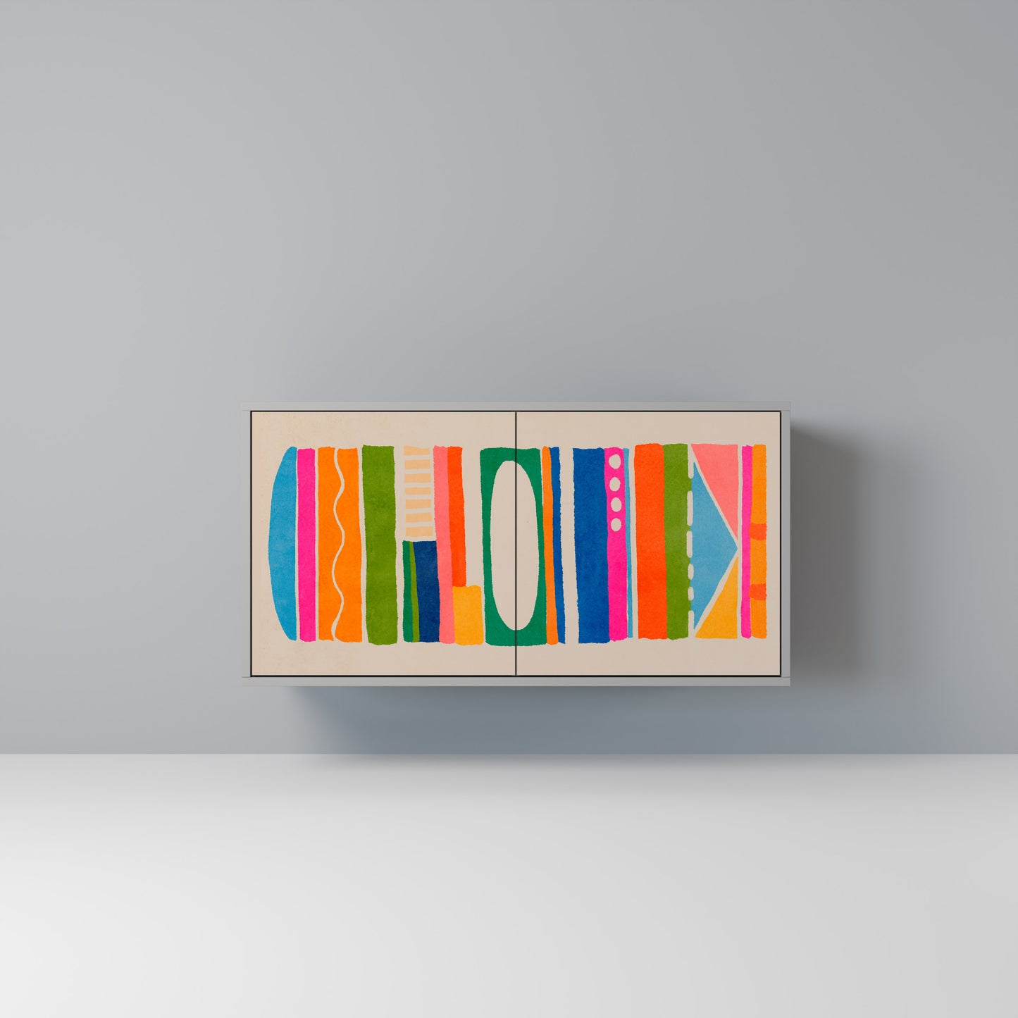 GEOMETRIC SHINE 2-Door Sideboard in Grey Finish