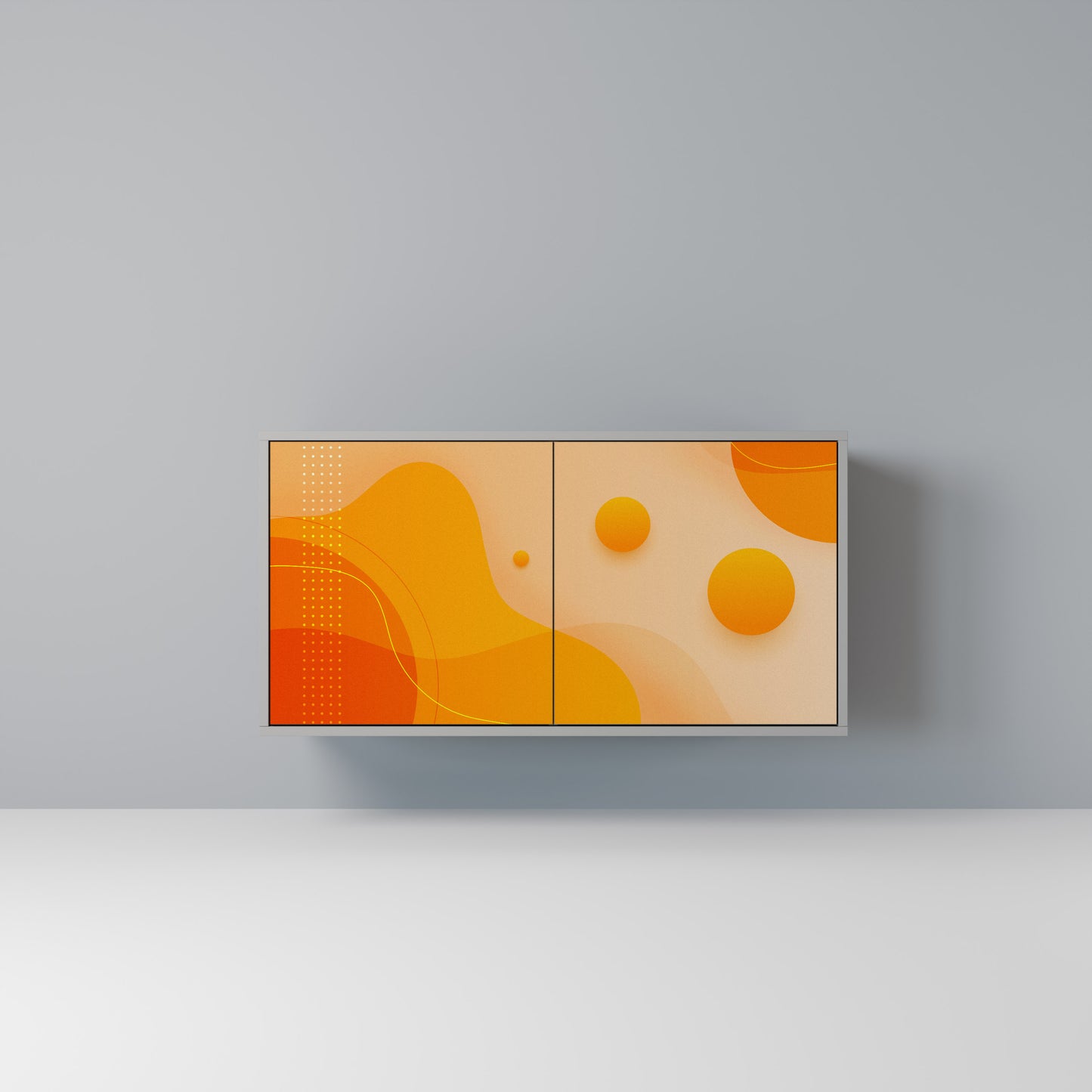 ORANGE ARRANGEMENT 2-Door Sideboard in Grey Finish