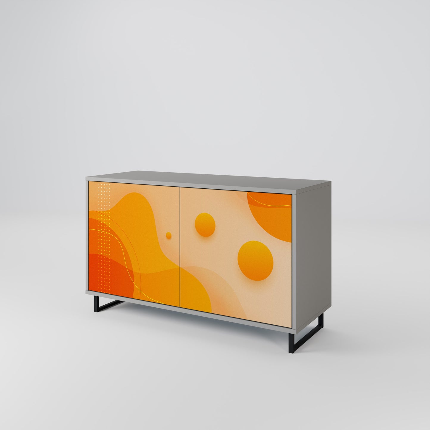 ORANGE ARRANGEMENT 2-Door Sideboard in Grey Finish