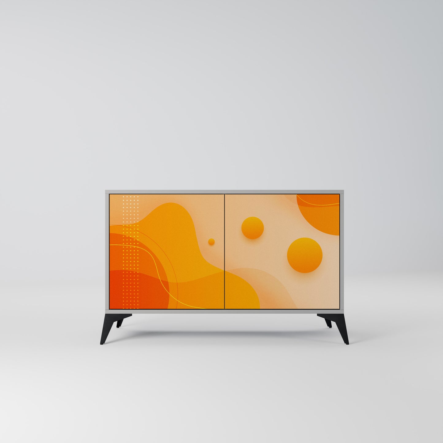 ORANGE ARRANGEMENT 2-Door Sideboard in Grey Finish