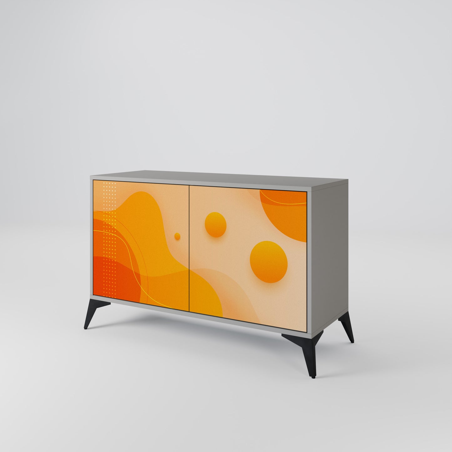ORANGE ARRANGEMENT 2-Door Sideboard in Grey Finish