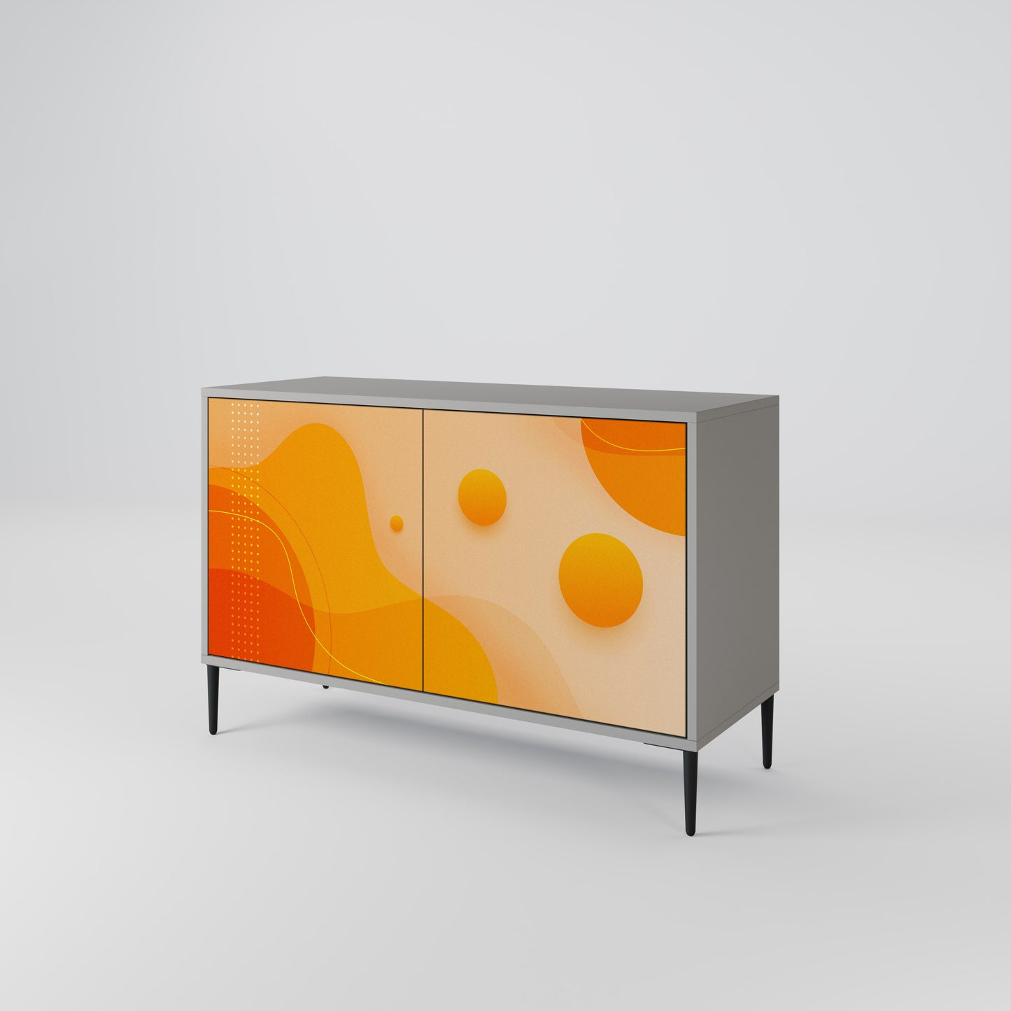 ORANGE ARRANGEMENT 2-Door Sideboard in Grey Finish