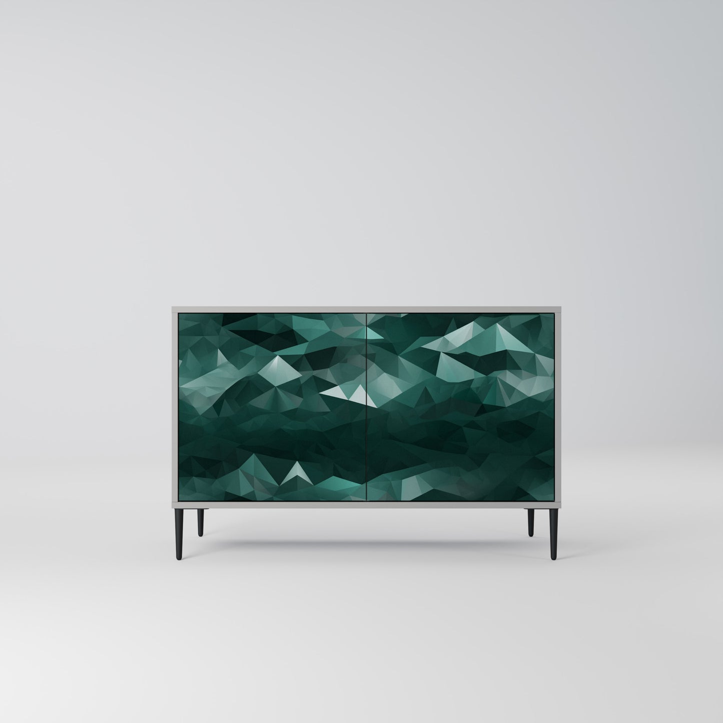 POLYGONAL FLOATING 2-Door Sideboard in Grey Finish