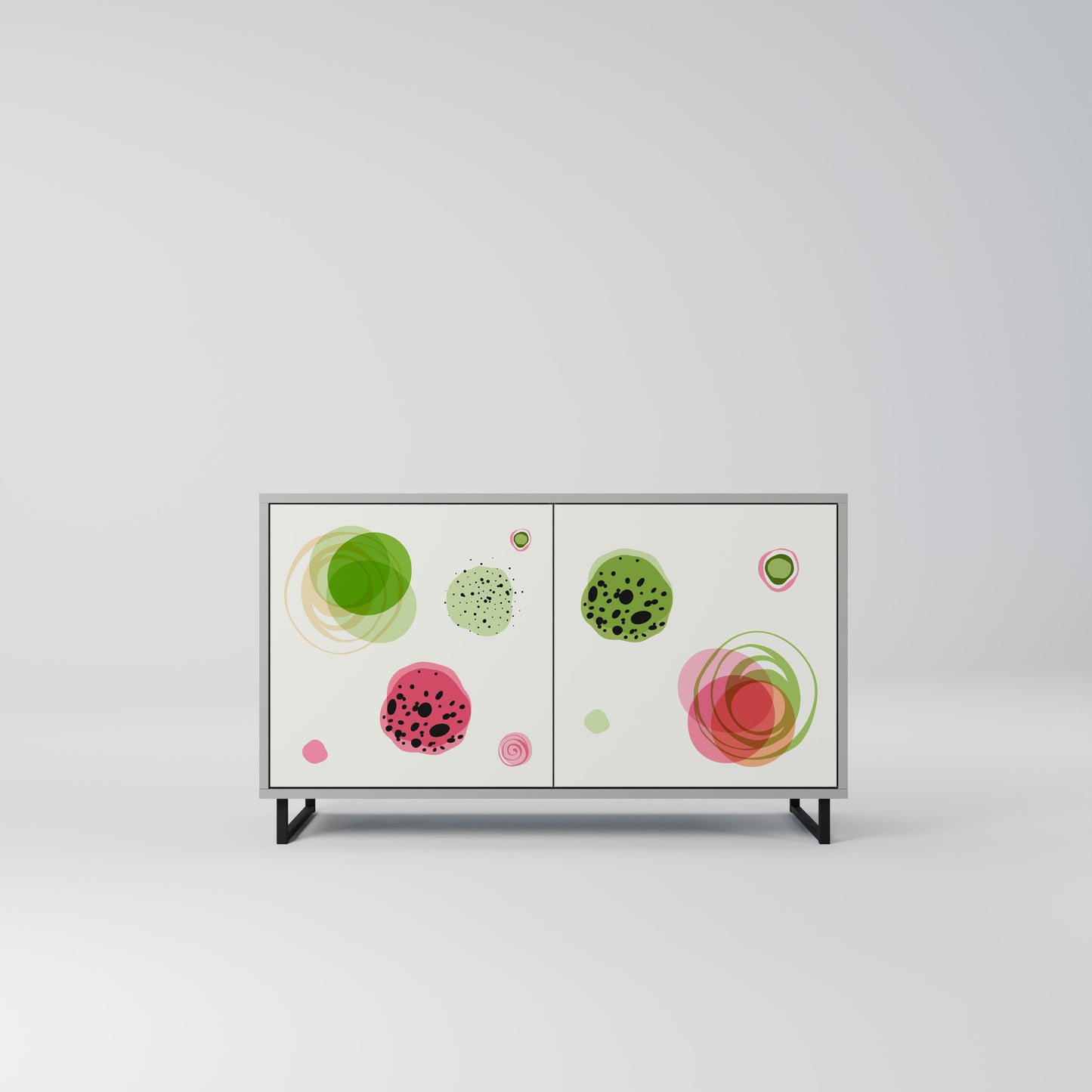 COLORFUL COSMOS 2-Door Sideboard in Grey Finish