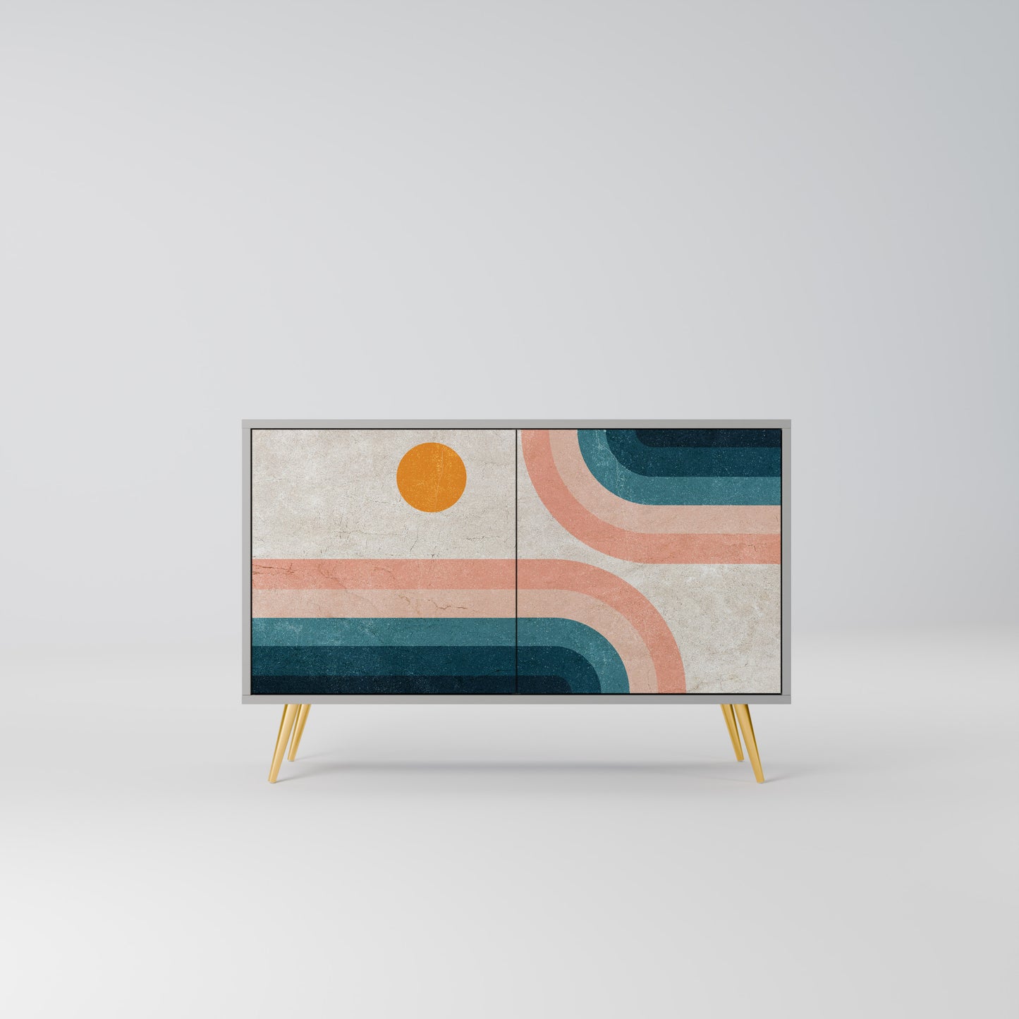 TWO HALVES 2-Door Sideboard in Grey Finish