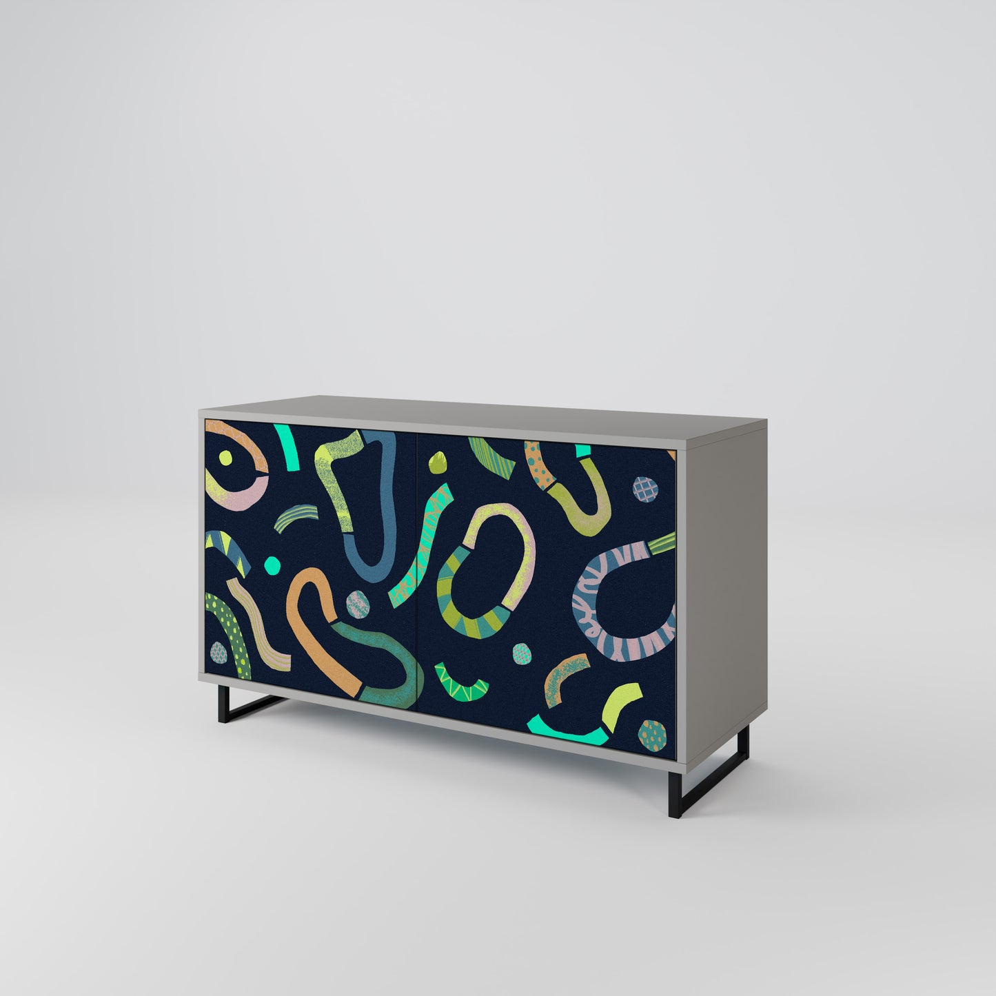 CONTRAST DANCE 2-Door Sideboard in Grey Finish