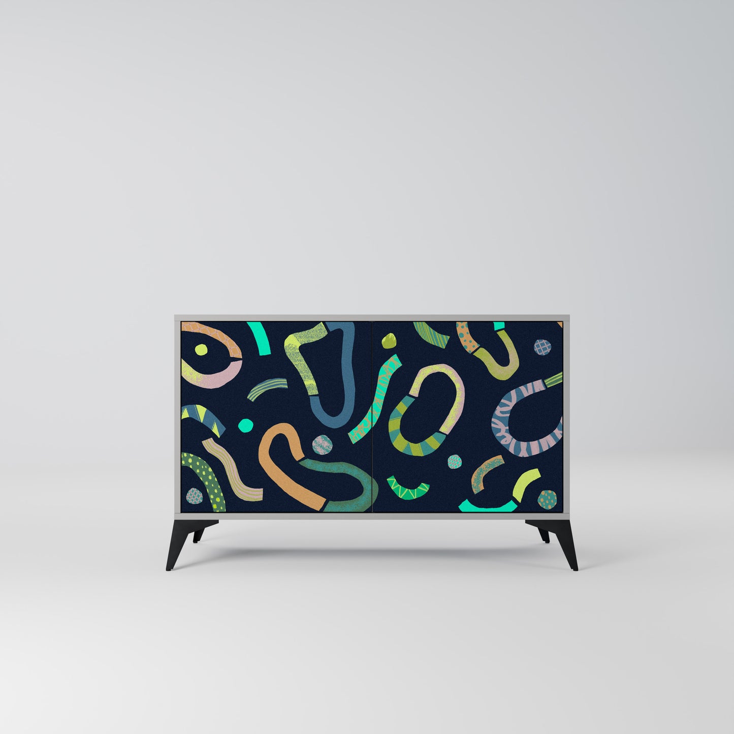 CONTRAST DANCE 2-Door Sideboard in Grey Finish