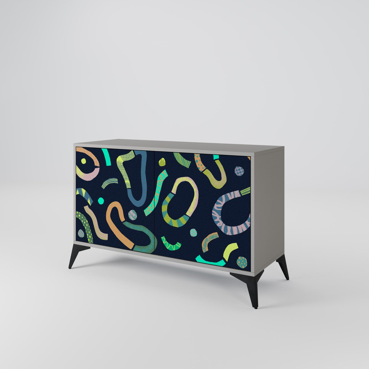 CONTRAST DANCE 2-Door Sideboard in Grey Finish