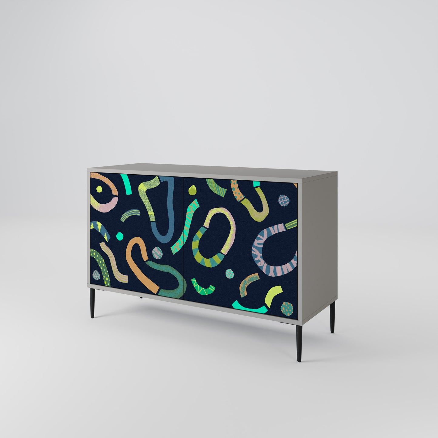 CONTRAST DANCE 2-Door Sideboard in Grey Finish