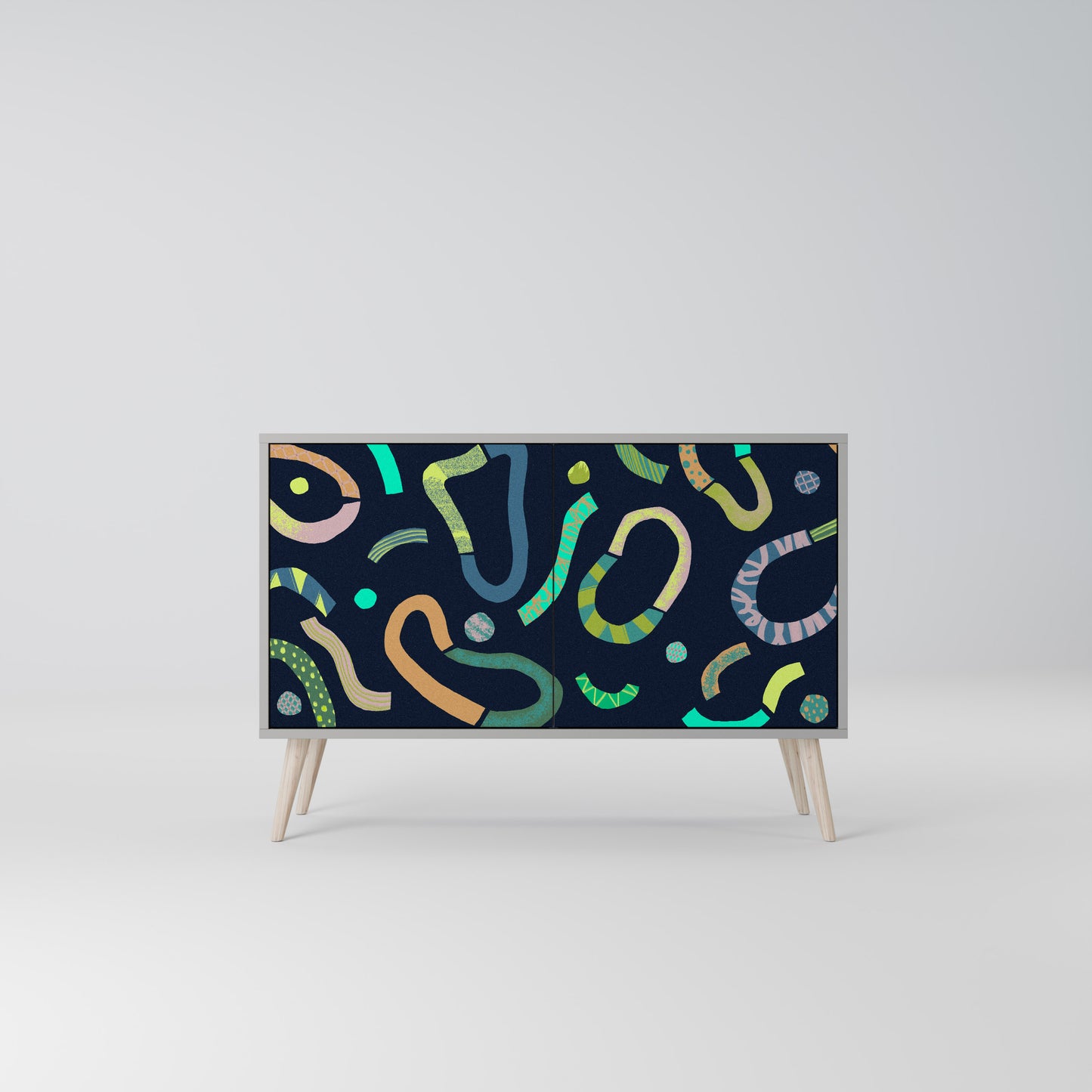 CONTRAST DANCE 2-Door Sideboard in Grey Finish