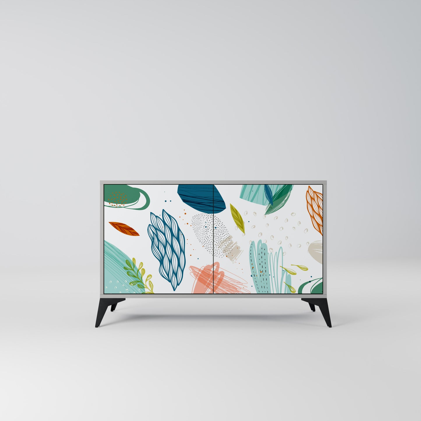 BOTANICAL HURRICANE 2-Door Sideboard in Grey Finish