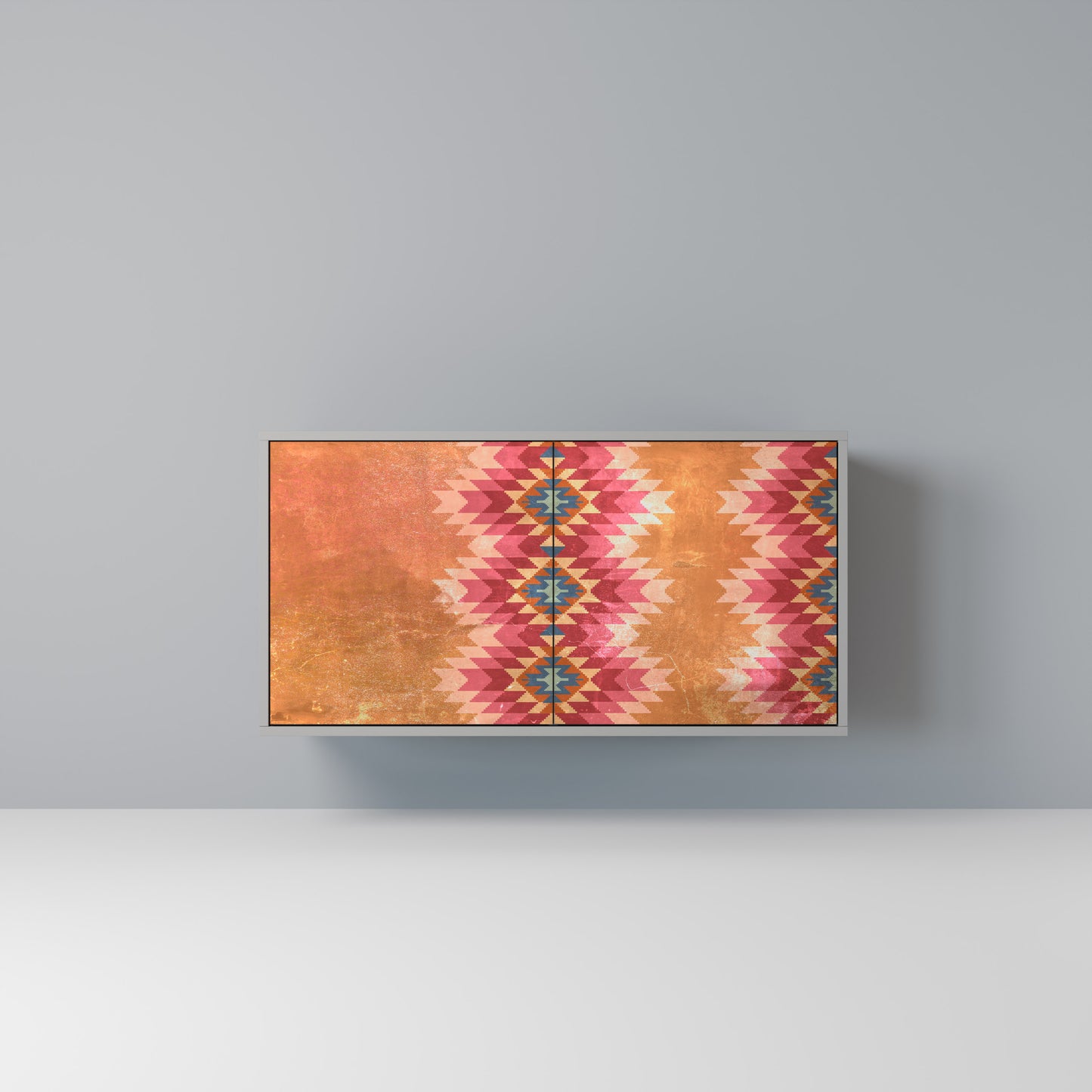 INDIAN FOLK 2-Door Sideboard in Grey Finish