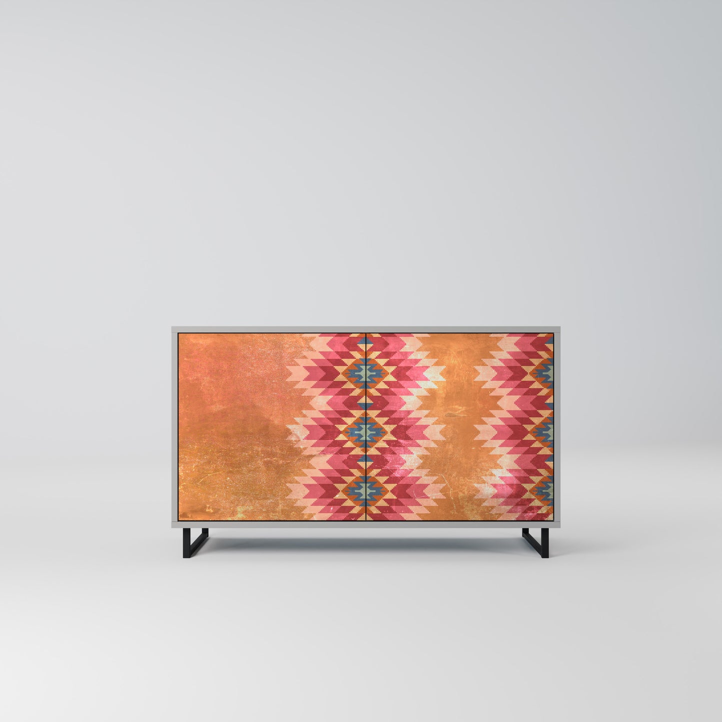 INDIAN FOLK 2-Door Sideboard in Grey Finish