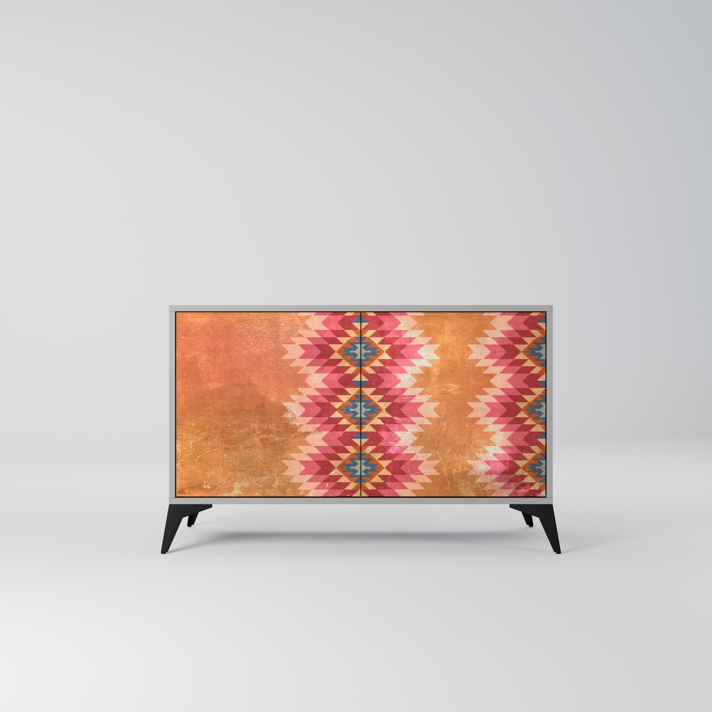 INDIAN FOLK 2-Door Sideboard in Grey Finish