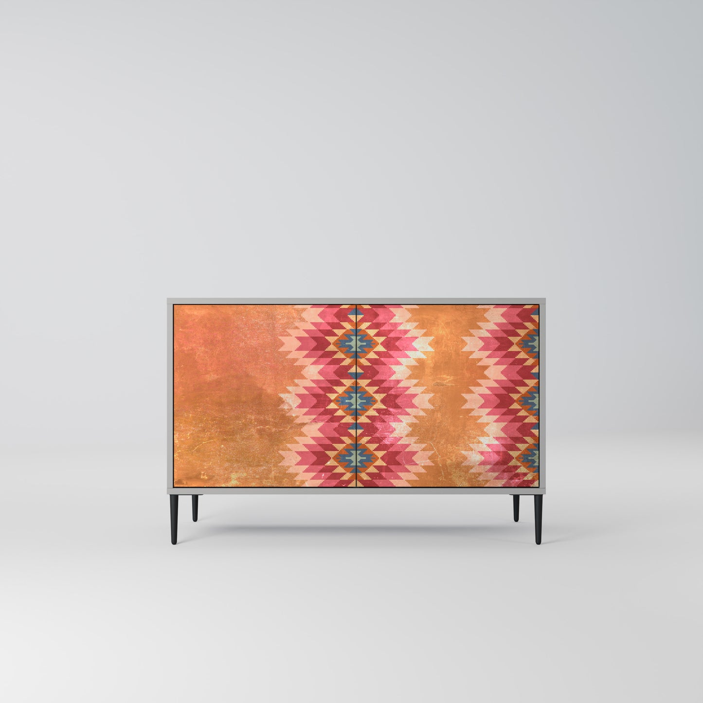 INDIAN FOLK 2-Door Sideboard in Grey Finish
