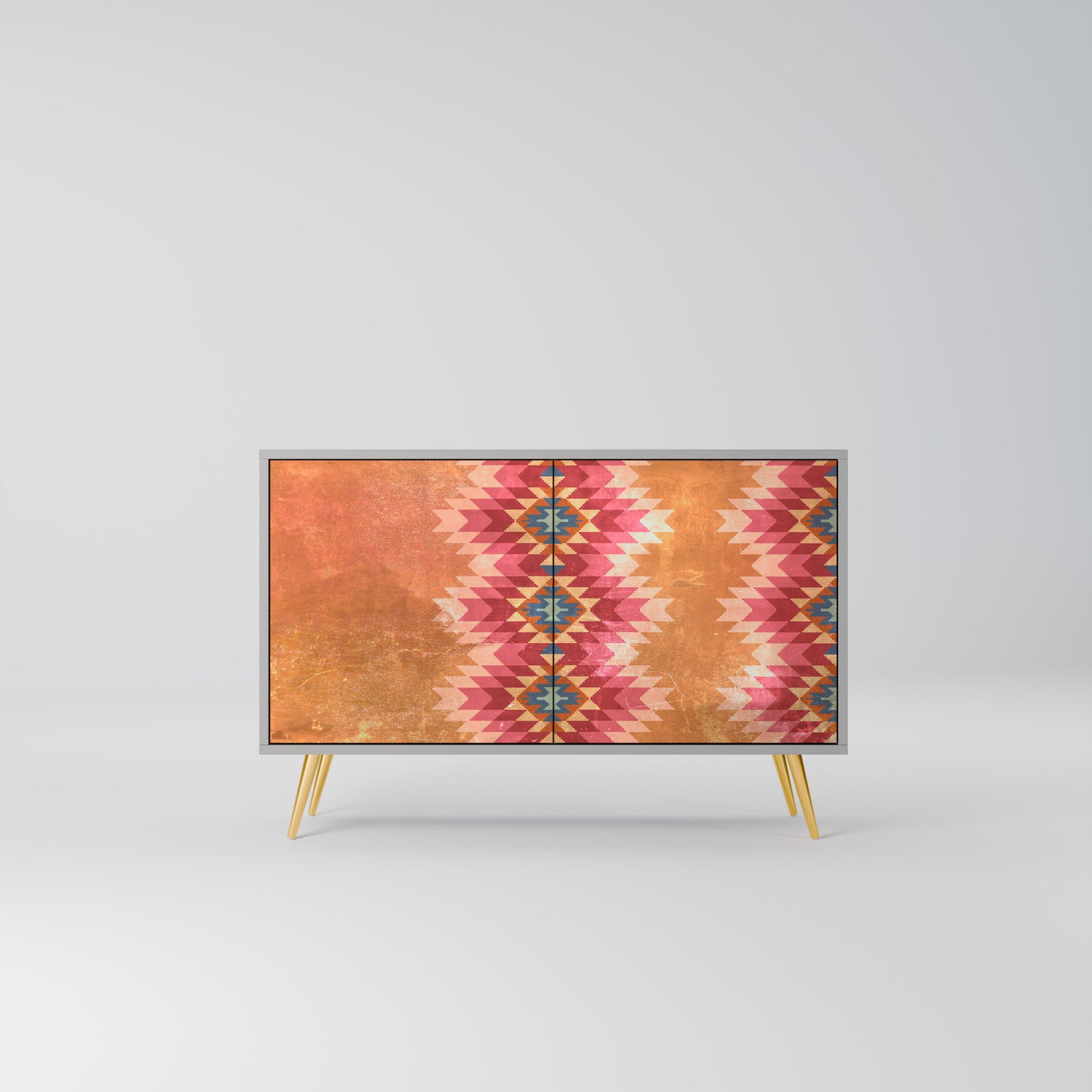 INDIAN FOLK 2-Door Sideboard in Grey Finish