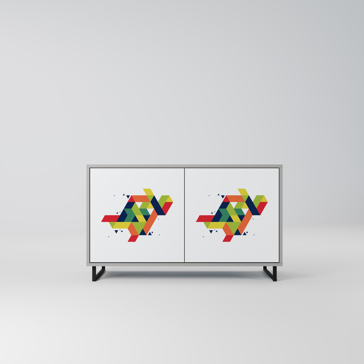 FUTURE SIGN 2-Door Sideboard in Grey Finish