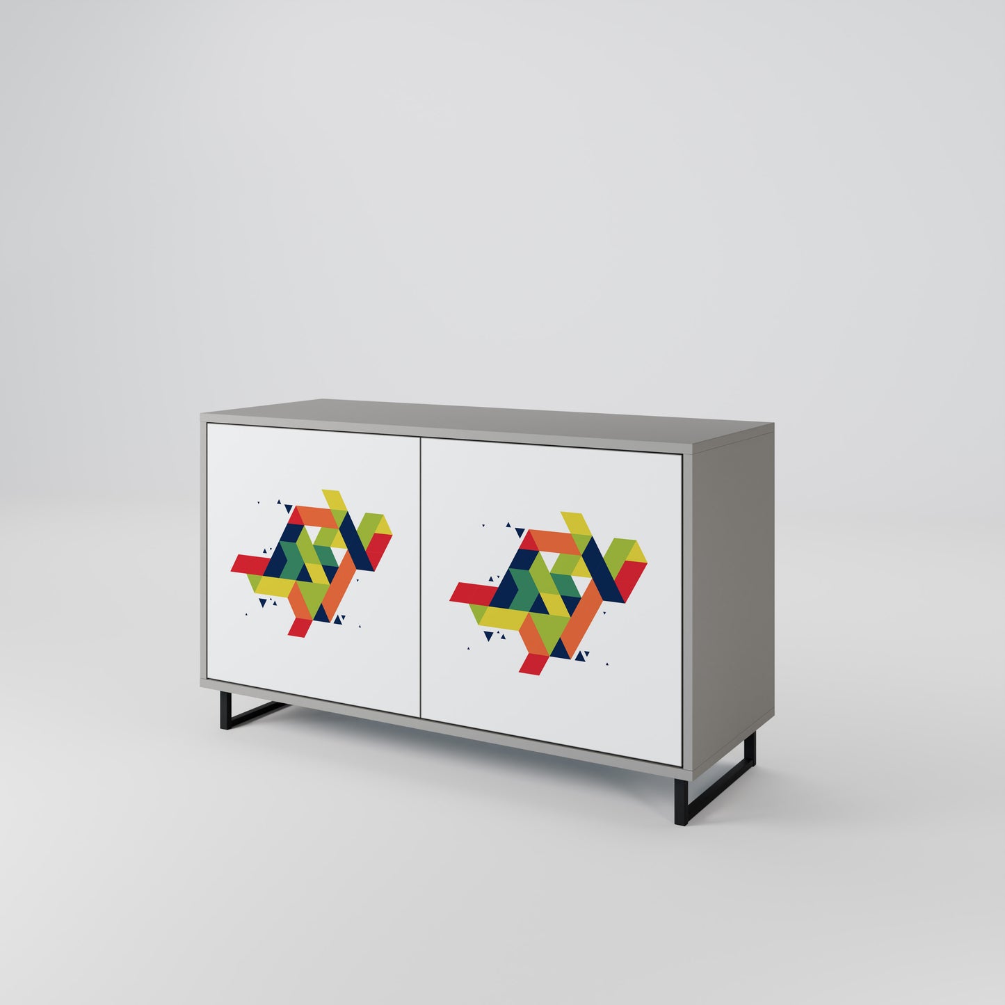 FUTURE SIGN 2-Door Sideboard in Grey Finish