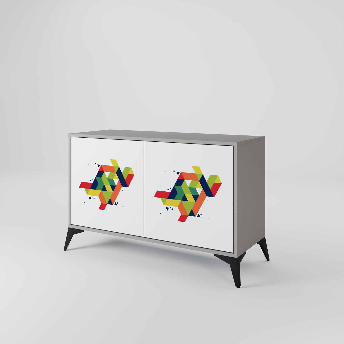 FUTURE SIGN 2-Door Sideboard in Grey Finish