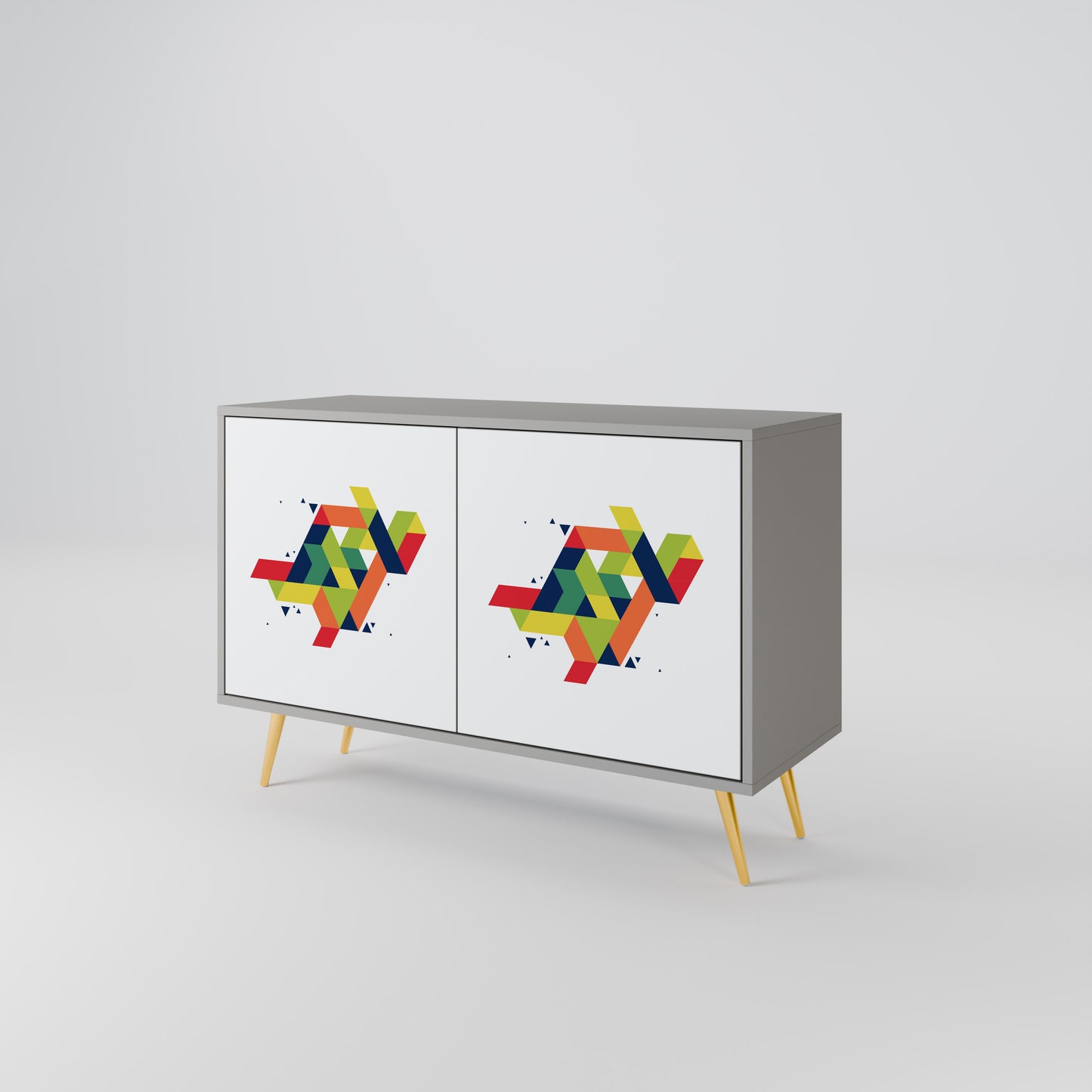 FUTURE SIGN 2-Door Sideboard in Grey Finish