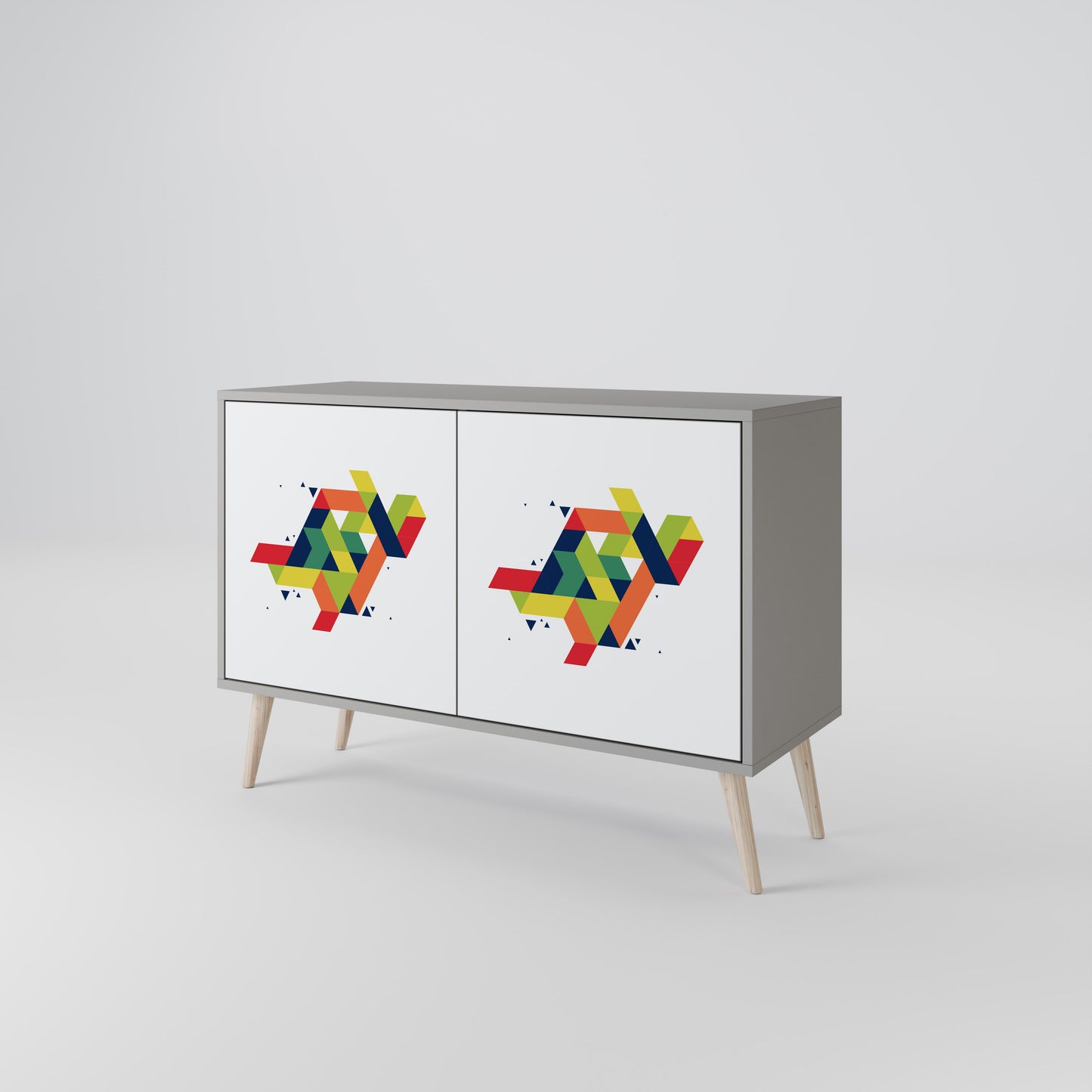 FUTURE SIGN 2-Door Sideboard in Grey Finish