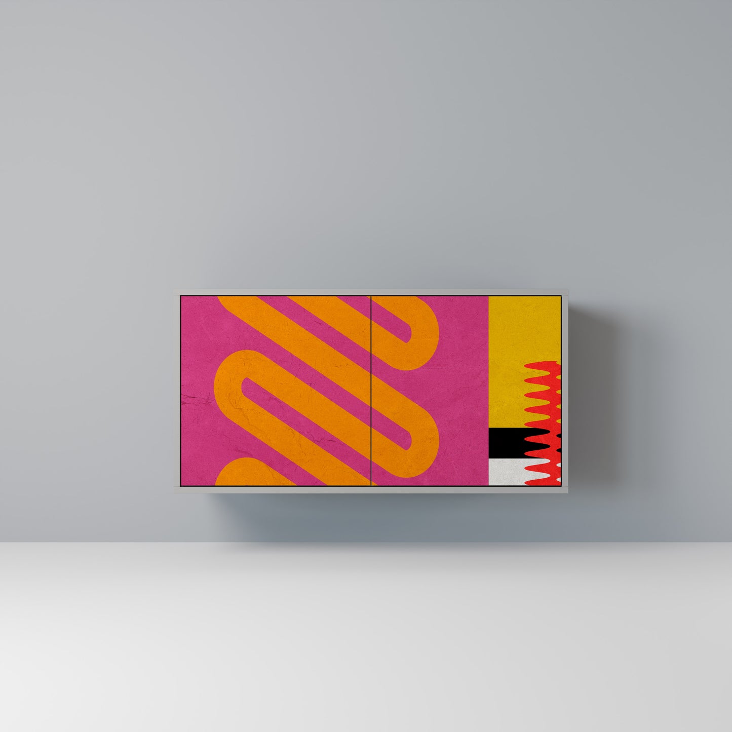 VIVID ART 2-Door Sideboard in Grey Finish
